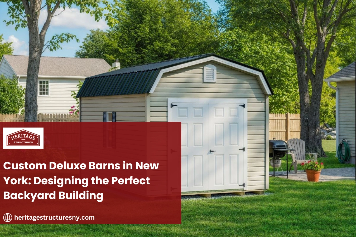 a deluxe barn in a backyard